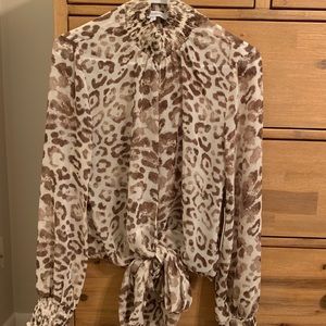 Vici Dolls Leopard Sheer Blouse